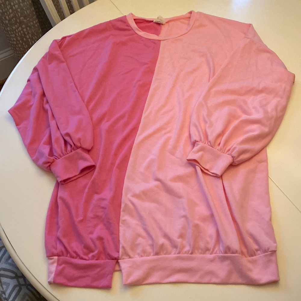 Oversized 2 tone pink block sweatshirt